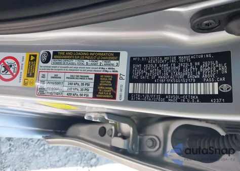 2016 Toyota Camry Se z USA, uszkodzony, nr VIN 4T1BF1FK5GU152179